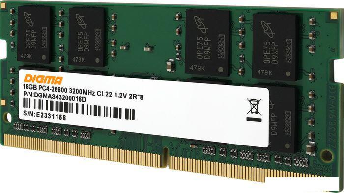 Оперативная память Digma 16ГБ DDR4 SODIMM 3200 МГц DGMAS43200016D- фото4