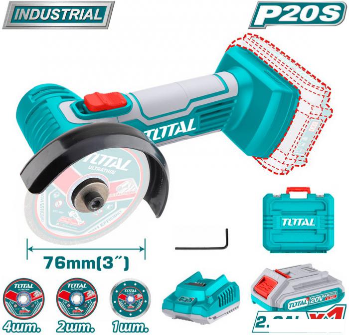 Дисковая (циркулярная) пила Total TAGLI76012 (с 1-им АКБ, кейс)