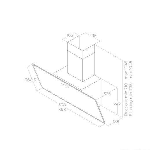 Кухонная вытяжка Elica Shire WH/A/90 No Plug PRF0144002A- фото2