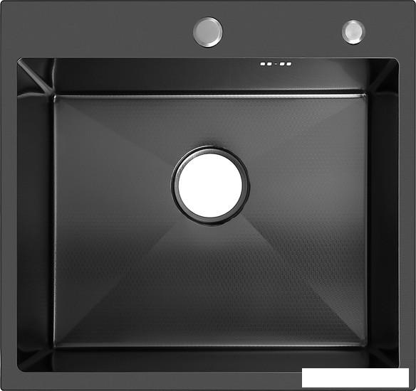 Кухонная мойка ARFEKA Eco AR 500*500 Black PVD Nano Decor- фото