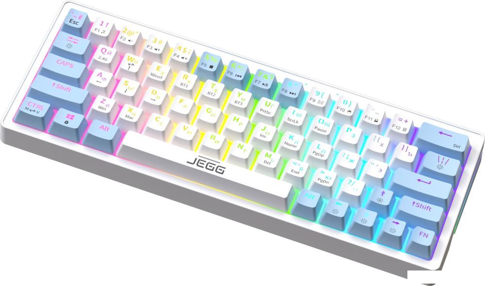 Клавиатура JEGG ZA63 Pro White Blue Orange (TNT Yellow)- фото4