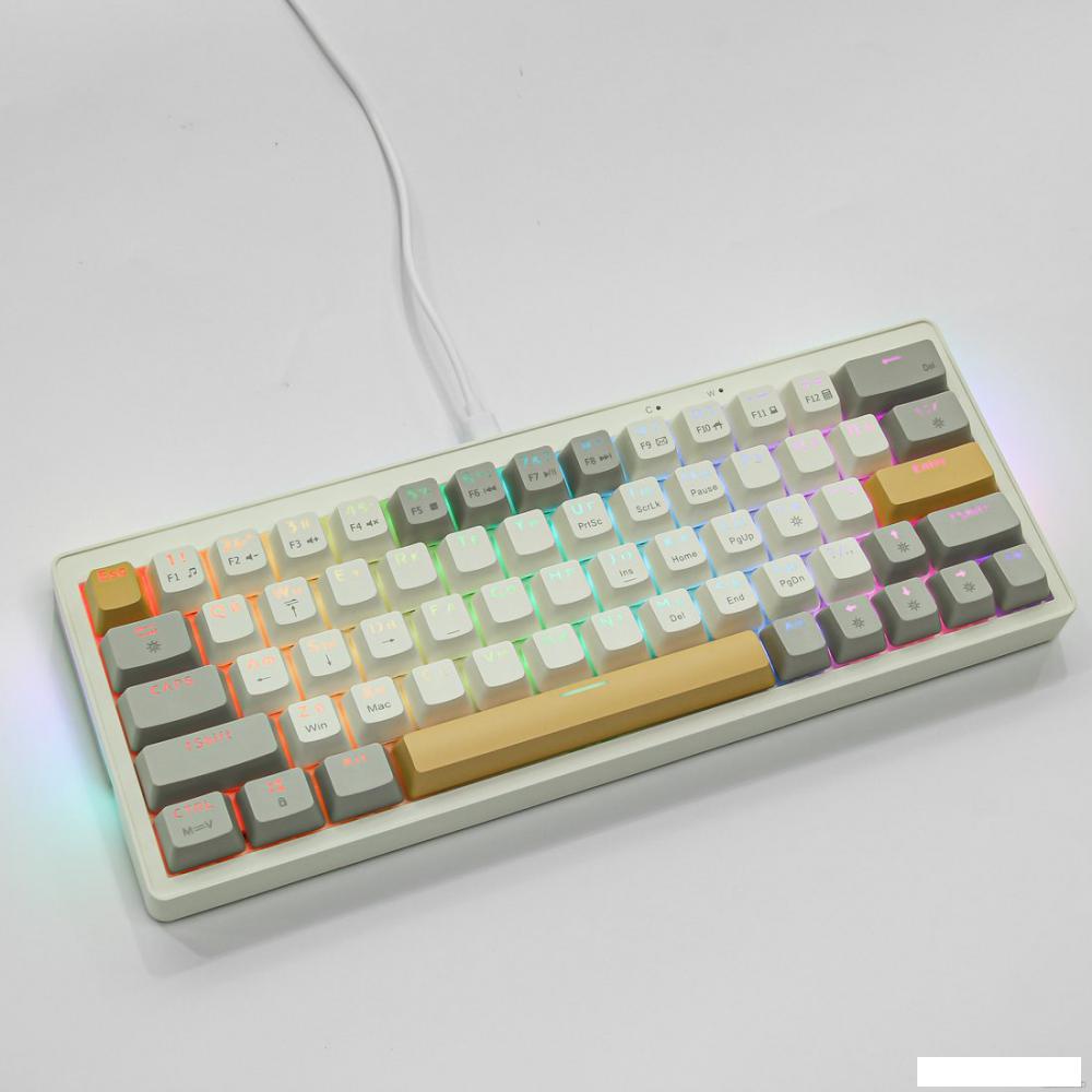 Клавиатура Cyberlynx ZA63 Pro Beige Gray Yellow (TNT Yellow)- фото4