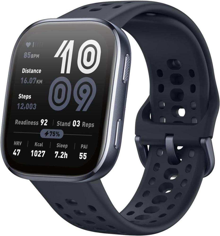 Умные часы Amazfit Bip 6 (черный, с черным силиконовым ремешком)- фото