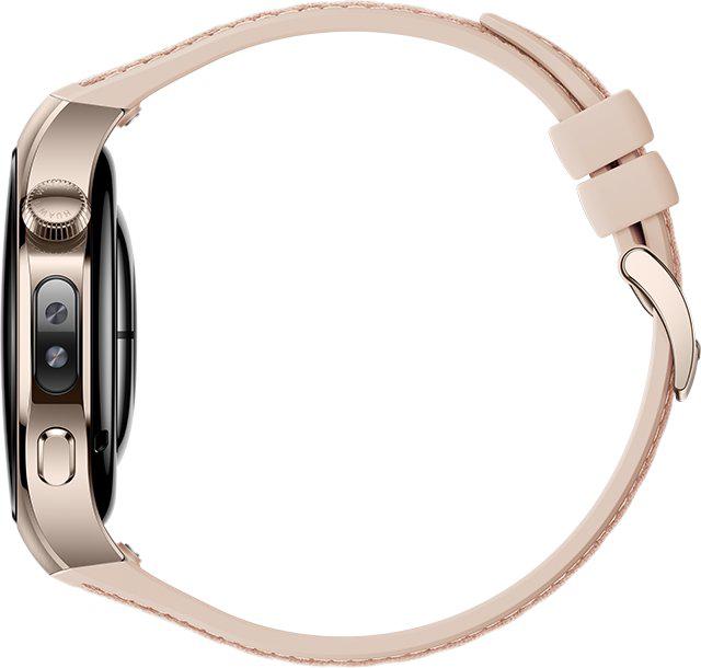Умные часы Huawei Watch 5 42 мм (песочный, с бежевым силиконовым ремешком, международная версия)- фото4