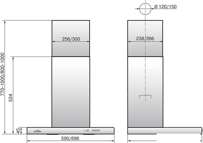 Кухонная вытяжка Elikor Квадра 60П-430-К3Д (антрацит)- фото2