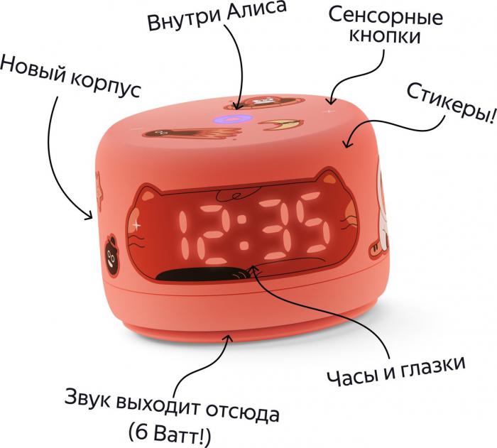 Умная колонка Яндекс Станция Лайт 2 (коралловый)- фото3