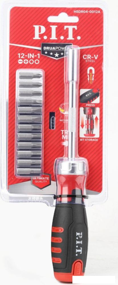 Набор отвертка с битами P.I.T. Advance HSDR04-0012A (13 предметов)