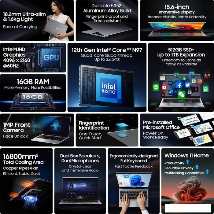 Ноутбук Blackview Acebook 8 (серый)- фото3
