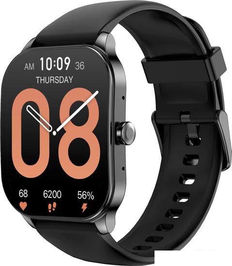 Умные часы Amazfit Pop 3S (черный, с силиконовым ремешком)- фото