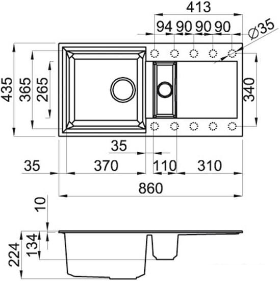 Кухонная мойка Elleci Easy 425 Bianco Antico 62- фото2