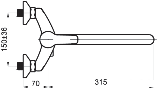 Смеситель Rubineta Uno-12/G (N2GD01)- фото3
