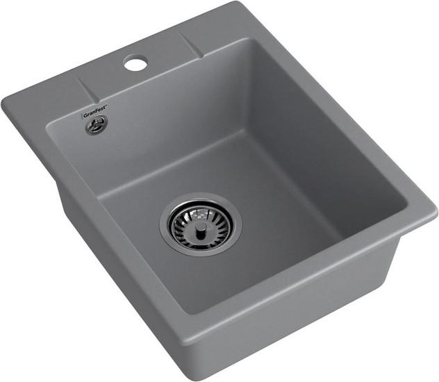 Кухонная мойка GranFest QUARZ GF-UR-240 (темно-серый)- фото2