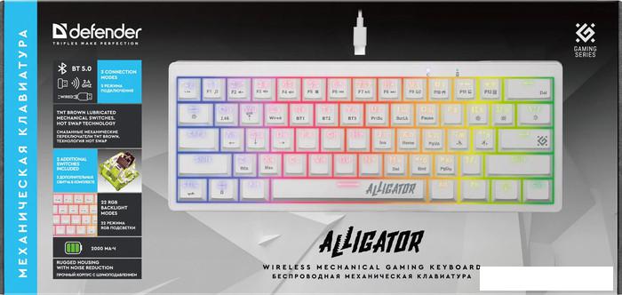 Клавиатура Defender Alligator GK-315 (белый)- фото3