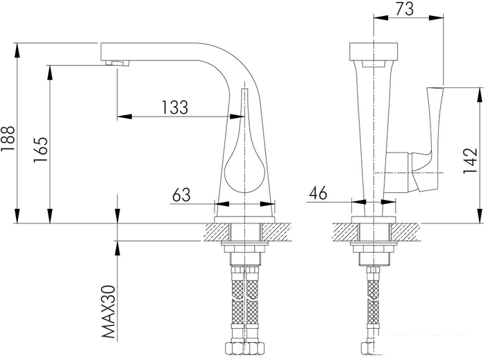 Смеситель Rossinka Silvermix RS34-12U- фото2