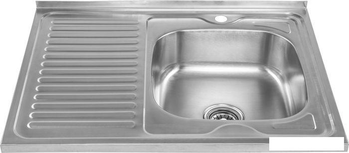 Кухонная мойка Saniteco 8060S-R (с сифоном)- фото3