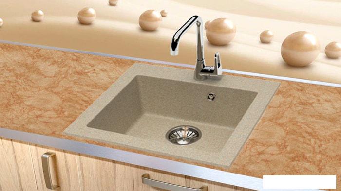 Кухонная мойка Berge BR-4803 (песочный матовый)- фото2