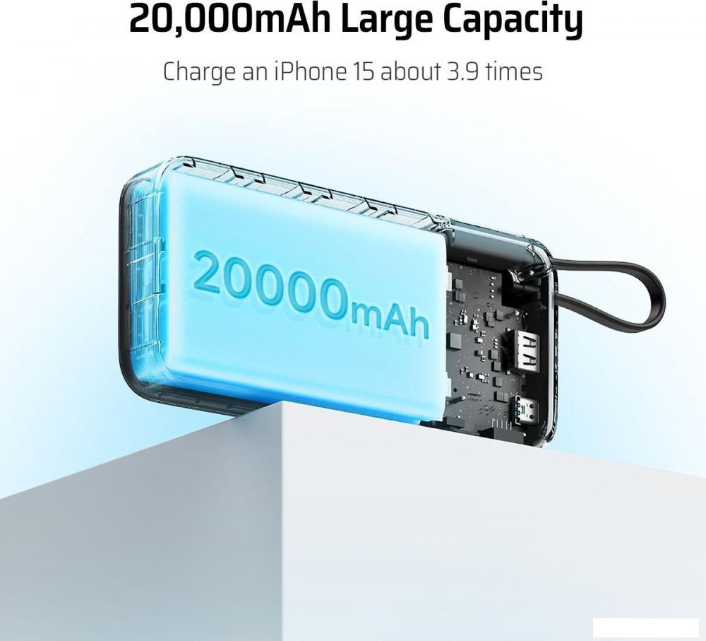 Внешний аккумулятор Cuktech PB200N 20000mAh 55W (светло-серый)- фото2