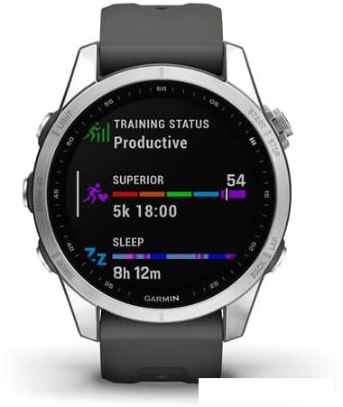Умные часы Garmin Fenix 7S 42 мм (серебристый/графитовый)- фото2
