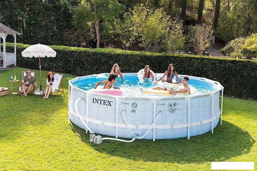 Каркасный бассейн Intex Prism Frame Chevron 26746 (488х122)- фото4