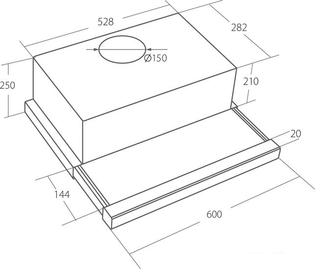 Кухонная вытяжка Akpo Light Touch Glass Twin II 60 WK-7 (белое стекло/нержавеющая сталь)- фото2
