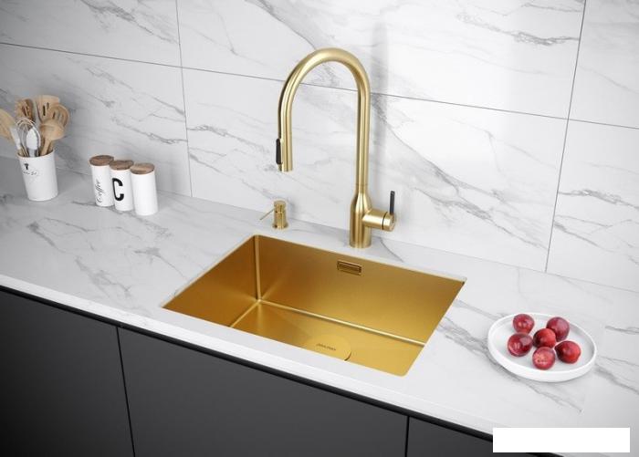 Смеситель Paulmark Iniversal Un213880-BG (золото/брашированное золото)- фото2