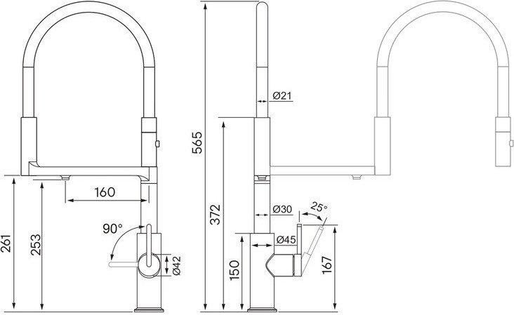 Смеситель Paulmark Tornado TO213402-BC (медный/брашированная медь)- фото2
