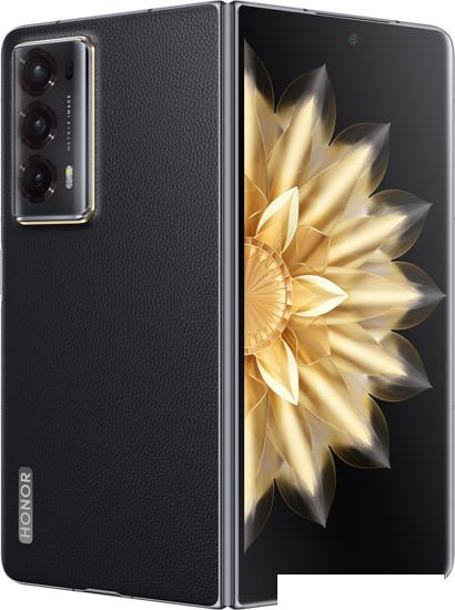 Смартфон HONOR Magic V2 16GB/512GB международная версия (черный кожаный)- фото