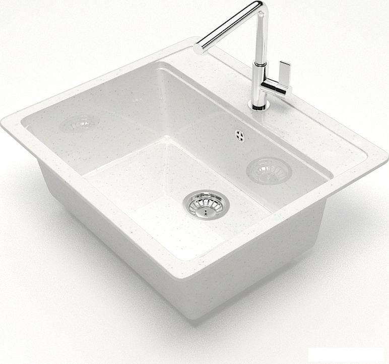 Кухонная мойка MARRBAXX Карельский камень модель 9/G31 (белый)- фото2