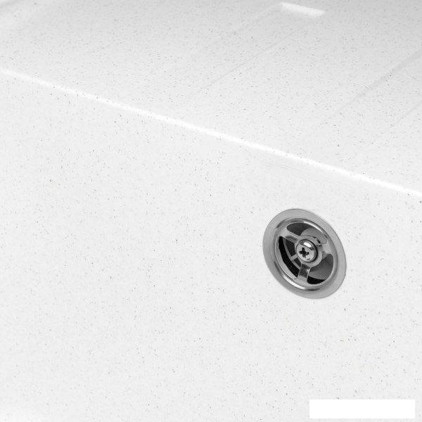 Кухонная мойка Saniteco Rosa (белый с сифоном)- фото4