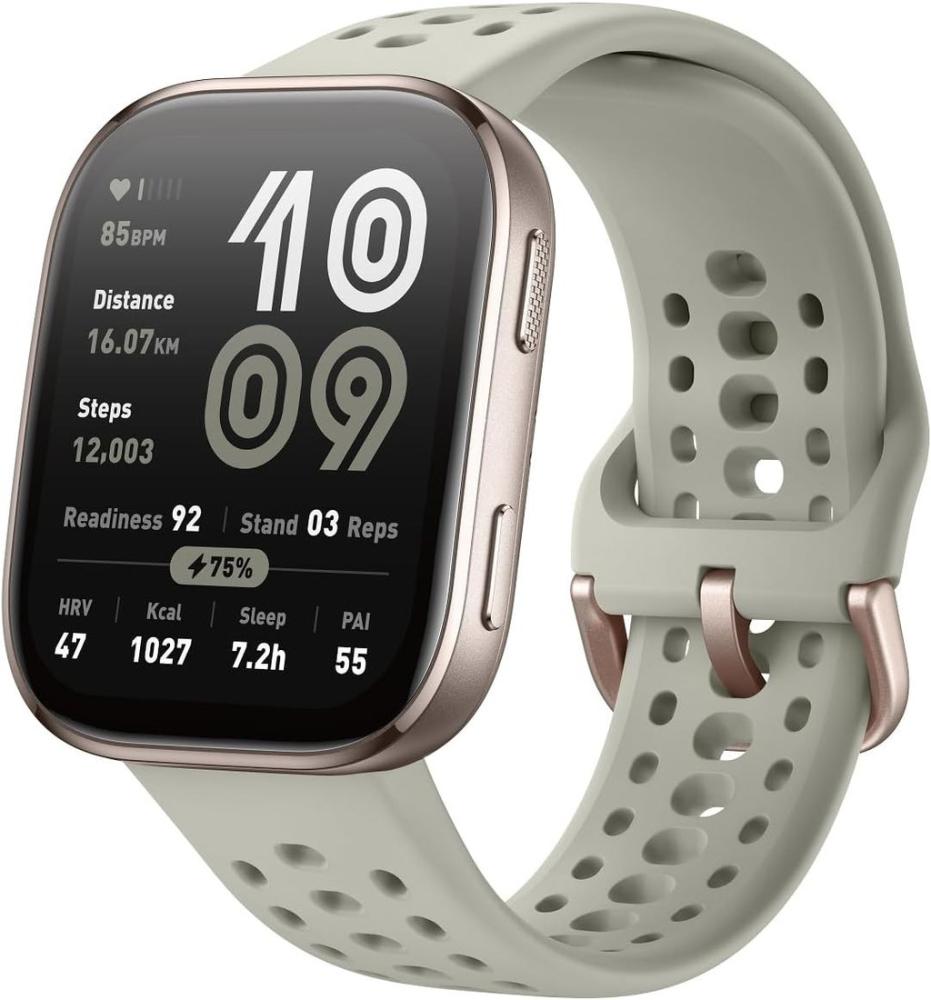 Умные часы Amazfit Bip 6 (титановый, с светло-серым силиконовым ремешком)- фото