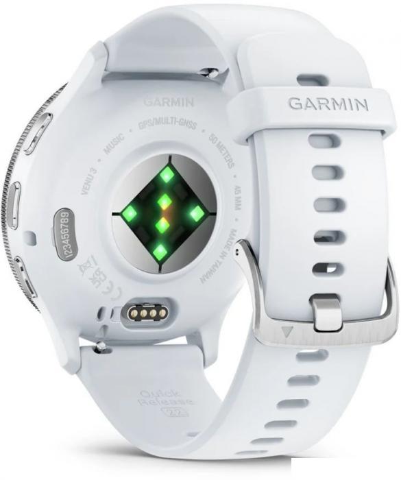 Умные часы Garmin Venu 3 (белый, с силиконовым ремешком)- фото2