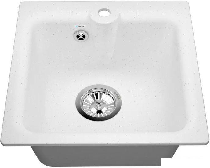 Кухонная мойка Vigro Vigronit VG201 (белый)- фото