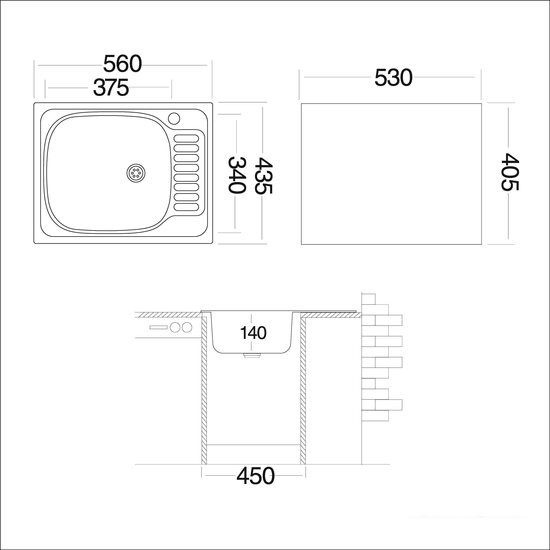 Кухонная мойка Ukinox CLM560.435 --5К 2L- фото2