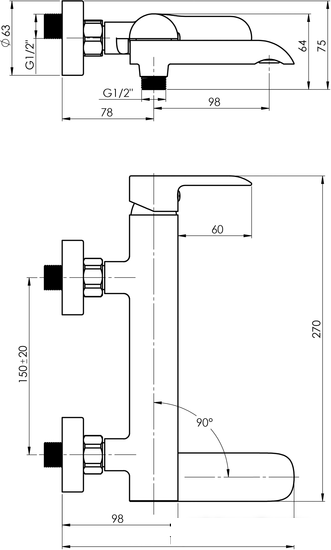 Смеситель Rubineta Ultra-10/K (SW) (черный)- фото2