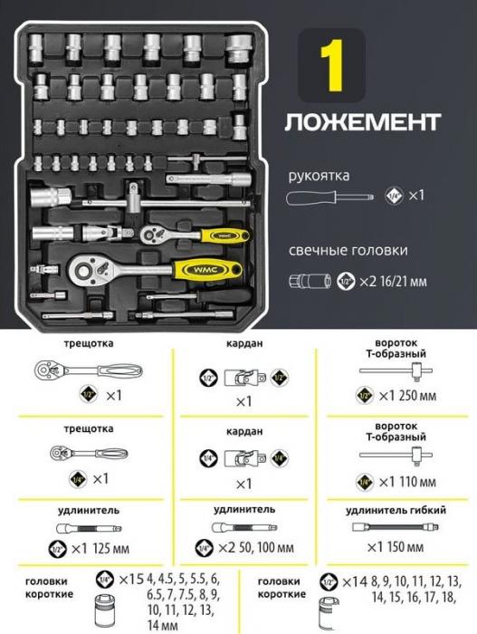 Универсальный набор инструментов WMC Tools WMC-40287 (287 предметов)- фото3
