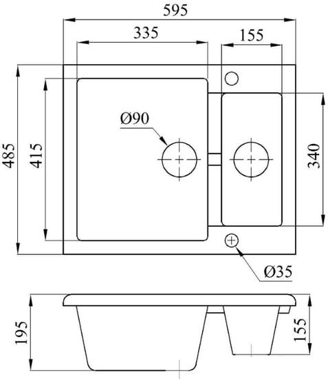 Кухонная мойка БелЭворс Duet (бежевый)- фото2