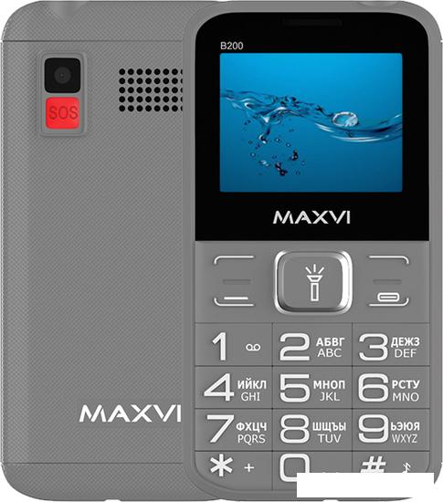 Кнопочный телефон Maxvi B200 (серый)- фото