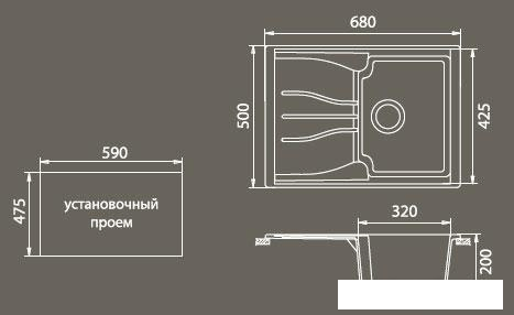 Кухонная мойка GranFest Standart GF-S680L- фото2