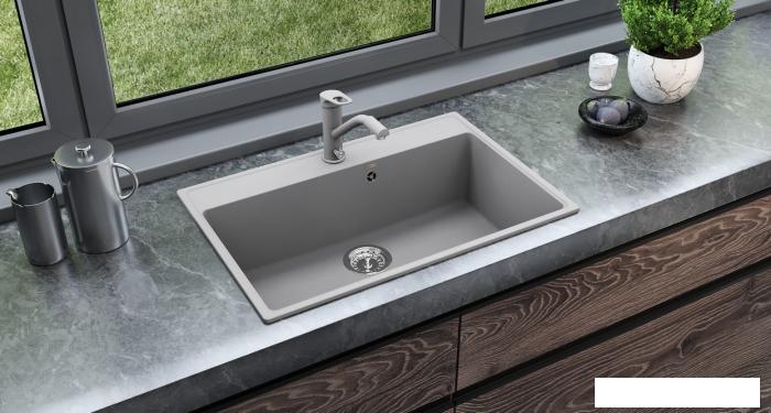 Кухонная мойка Ulgran Quartz Forte 760 (уголь)- фото2