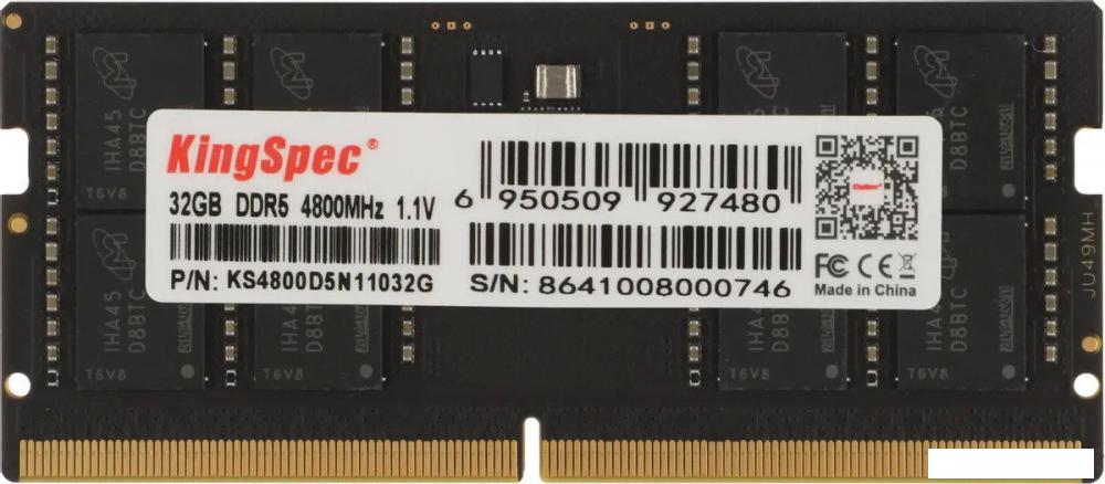 Оперативная память KingSpec 32ГБ DDR5 SODIMM 4800 МГц KS4800D5N11032G- фото