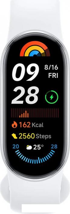 Фитнес-браслет Xiaomi Smart Band 9 (серебристый, с белым силиконовым ремешком, международная версия)- фото3