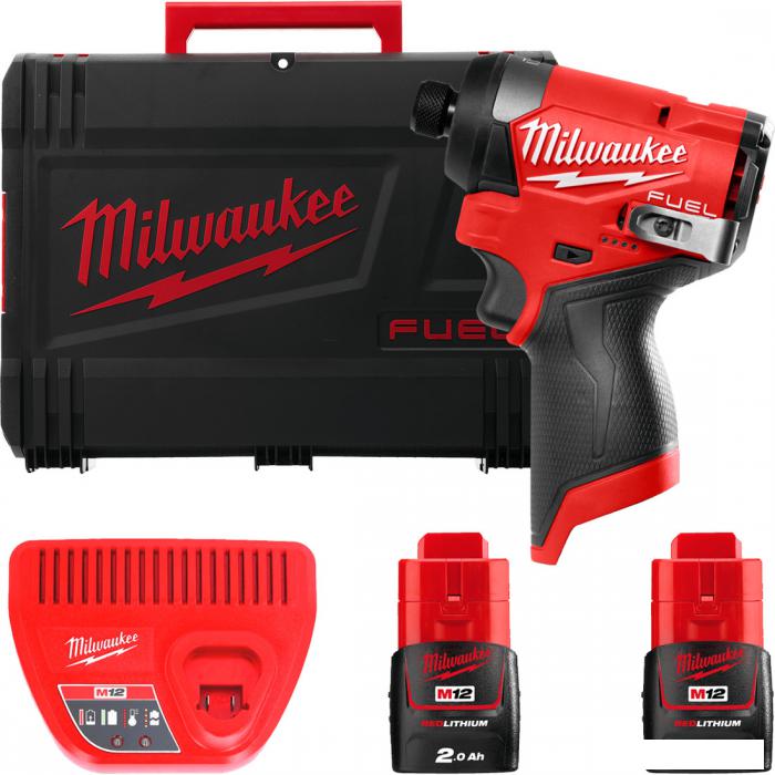 Винтоверт Milwaukee M12 FUEL M12FID2-202X 4933479877 (с 2-мя АКБ, кейс)- фото