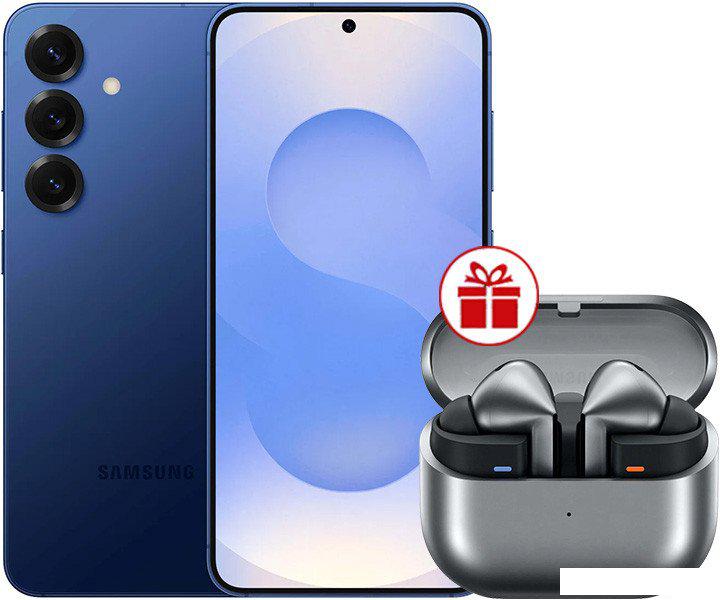 Смартфон Samsung Galaxy S25 SM-S931B 12GB/128GB (синий) и наушники Samsung Galaxy Buds 3 Pro по акции- фото