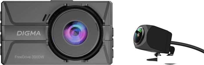 Видеорегистратор для авто Digma FreeDrive 300DW FD300DW (черный)- фото