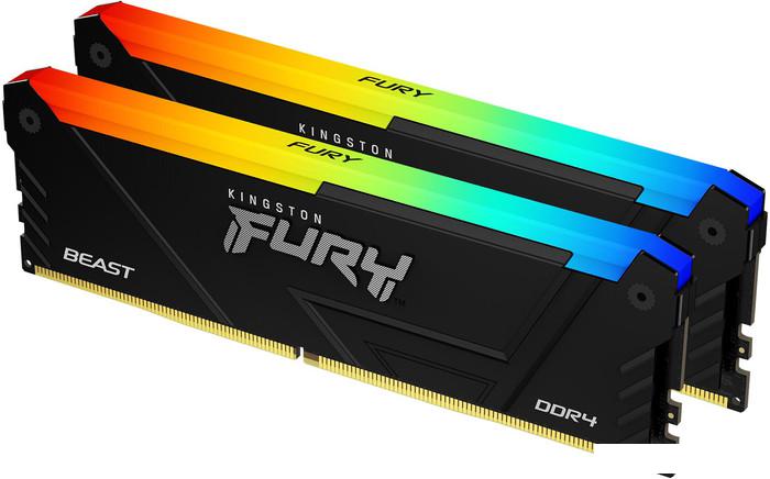 Оперативная память Kingston FURY Beast RGB 2x16ГБ DDR4 3200 МГц KF432C16BB2AK2/32- фото
