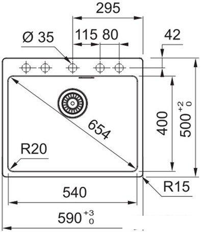 Кухонная мойка Franke MRG 610-54 FTL 114.0696.194 (черный матовый)- фото2