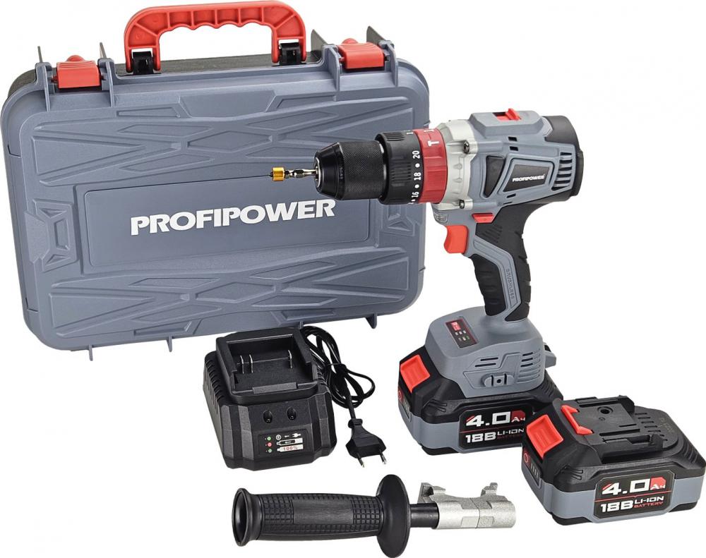Ударная дрель-шуруповерт Profipower MKDHP-18V (с 2-мя АКБ, кейс)- фото
