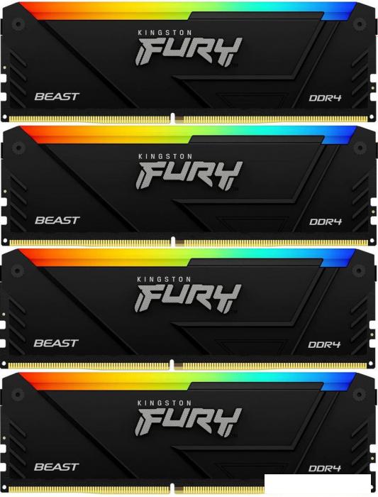 Оперативная память Kingston FURY Beast RGB 4x16ГБ DDR4 3600 МГц KF436C18BB2AK4/64- фото2