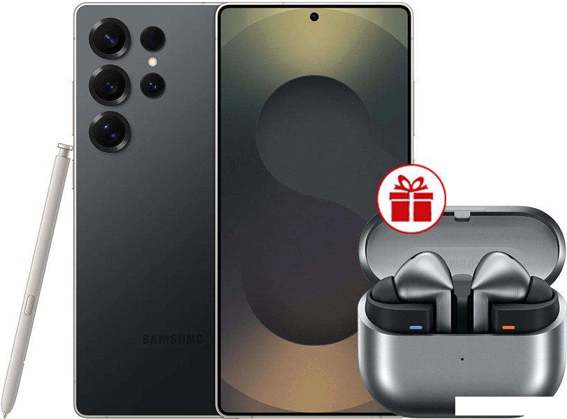 Смартфон Samsung Galaxy S25 Ultra SM-S938B 12GB/512GB (черный титан) и наушники Samsung Galaxy Buds 3 Pro по акции- фото