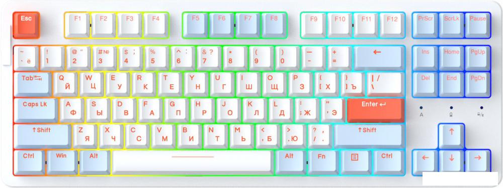 Клавиатура Dareu A87X (Dareu Blue Sky V3, белый/синий)- фото